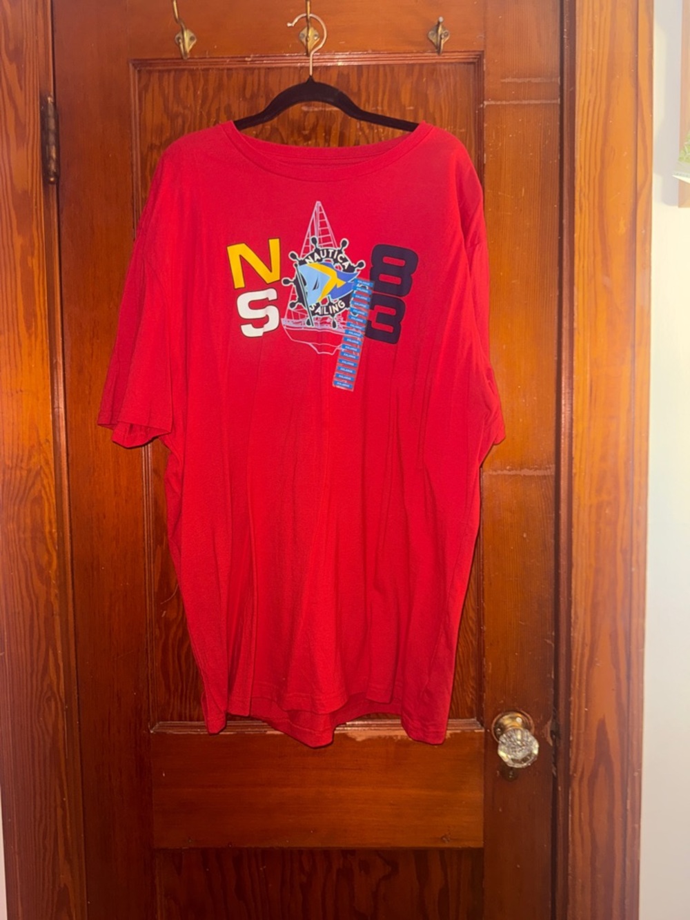 Nautica Red Sailing Graphic T Shirt XXL NWT Logo Tee